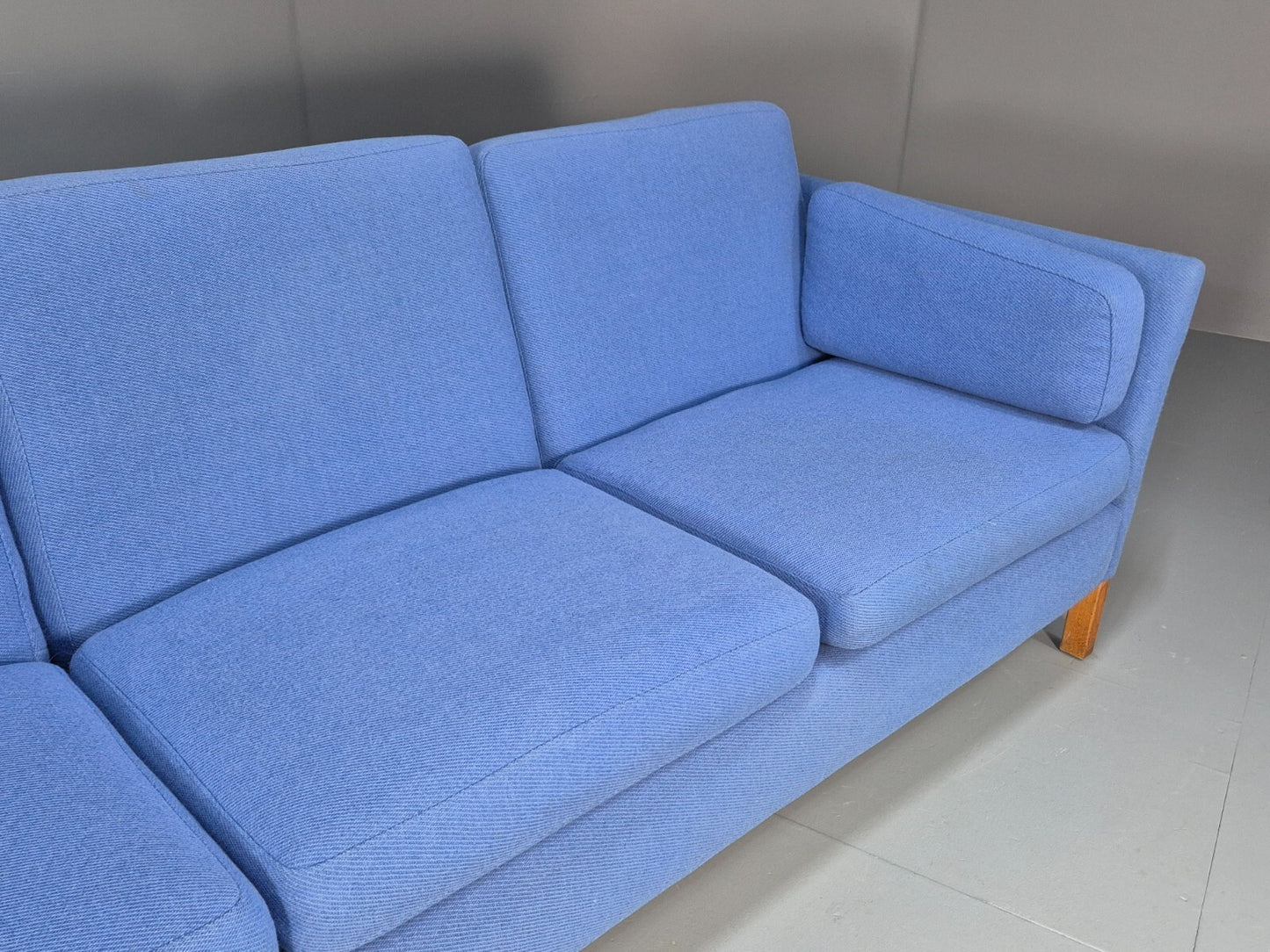 Vintage Danish 1980s Blue Wool 3 seat Sofa Mid Century Modern Retro EB9569 M3SS - UKDK FURNITURE