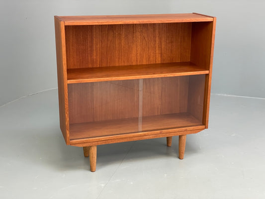 Vintage Danish Teak Bookcase 1970s Retro Shelving Glazed EB10007 MWOO - UKDK FURNITURE