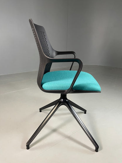 Vintage Desk Chair Turquoise Black Plastic Calibre Mint 401 EB6830 MSWI2