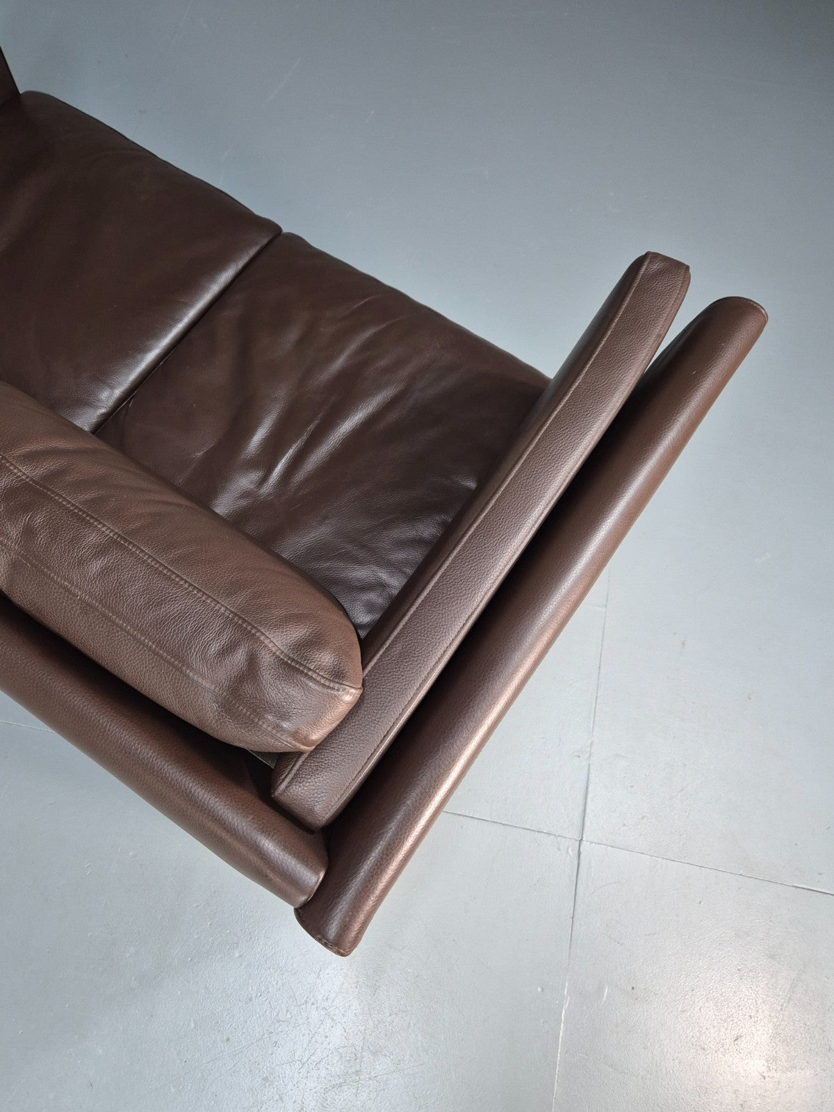 Mid Century Two Seater Sofa Vintage Danish Brown Leather Retro 1970 EB10094 M2SS12