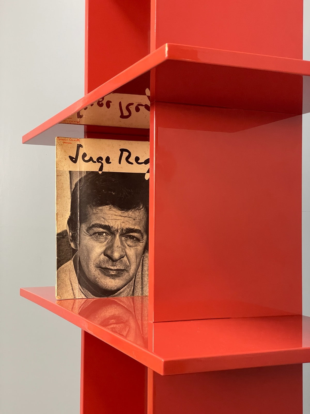 Red Bookcase Vinyl Storage - Postmodern 1980s Style Gloss Laminate EB10949 MWOO13