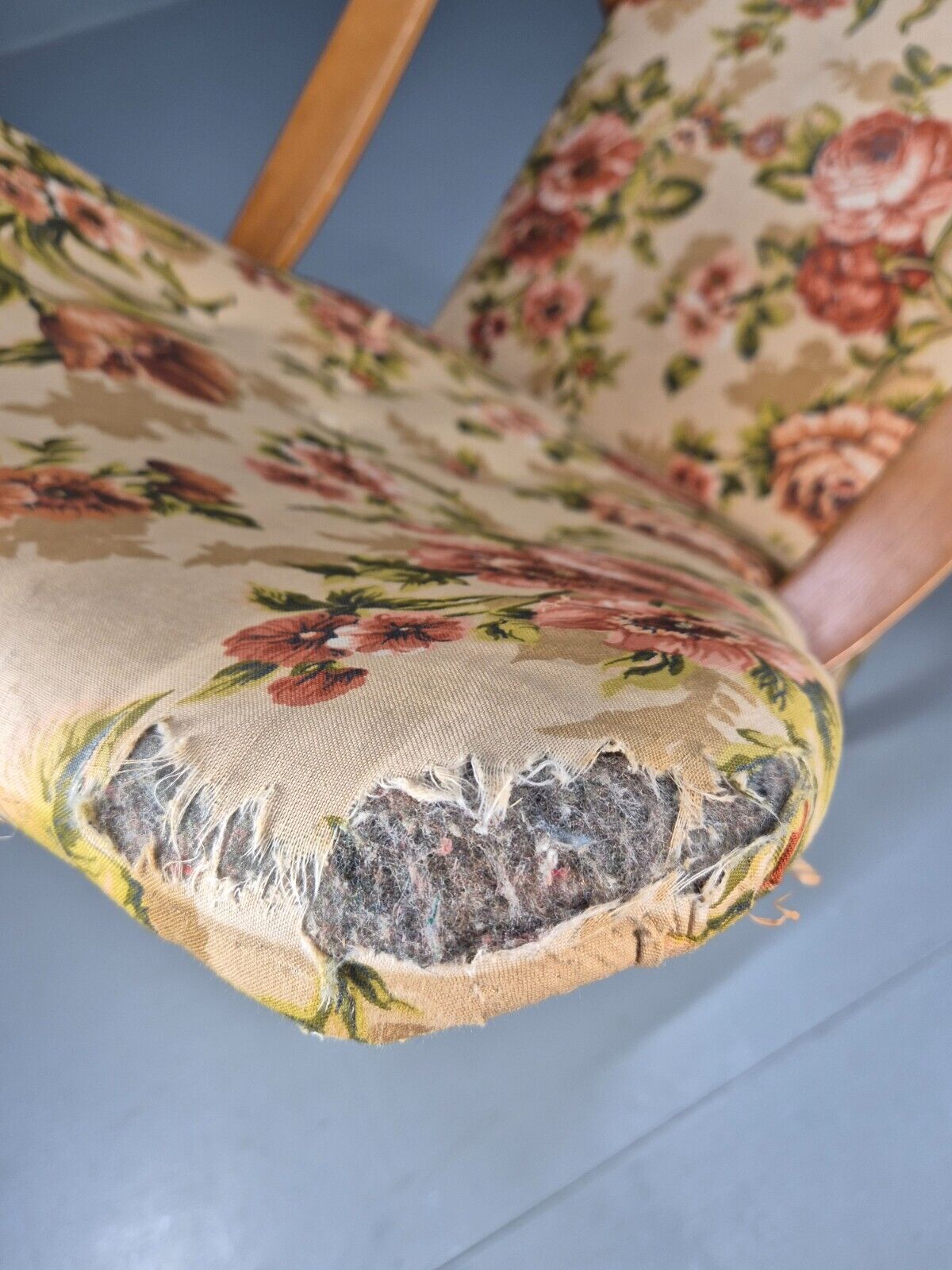 Vintage Danish Lounge Chair Reupholstery Project Beech Arm MCM Retro EB8917 MNOR - UKDK FURNITURE