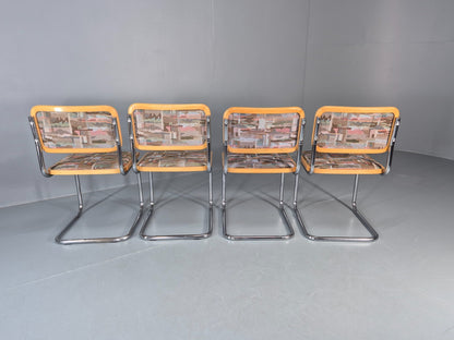 4 Cesca Dining Chairs Marcel Breuer Bauhaus Classic 1980s Retro EB11210 VDIN9