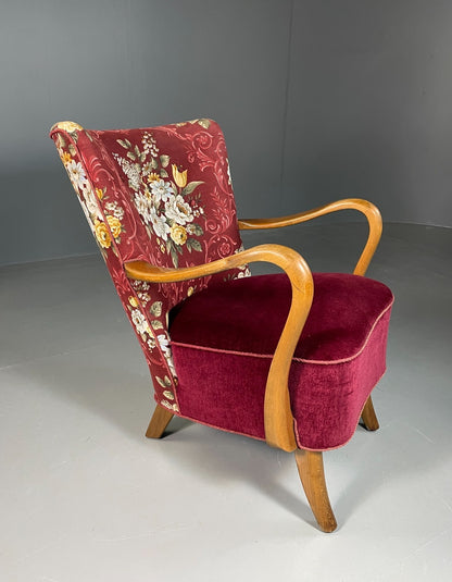 Vintage Lounge Chair Alfred Christensen Slagelse Mobelfabrik Floral VEB6781 MNOR6