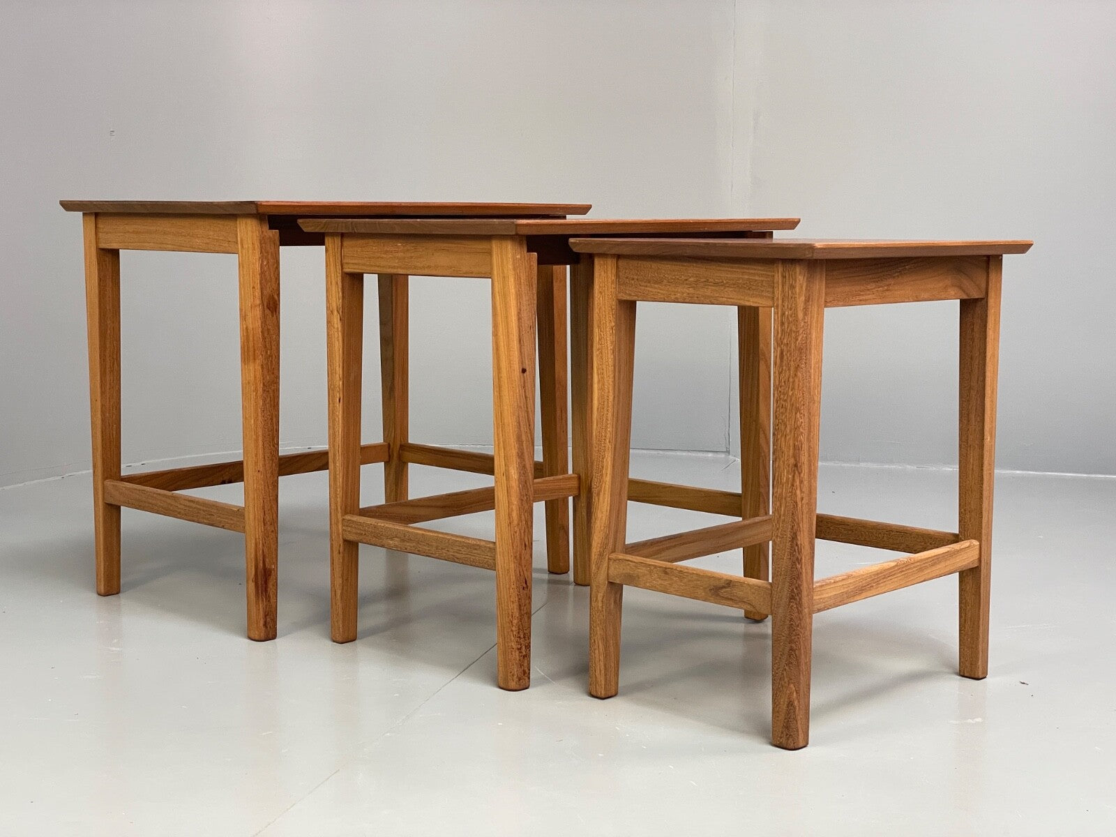 Vintage Solid Teak Nesting Tables Mid Century EB9755 MWOO - UKDK FURNITURE