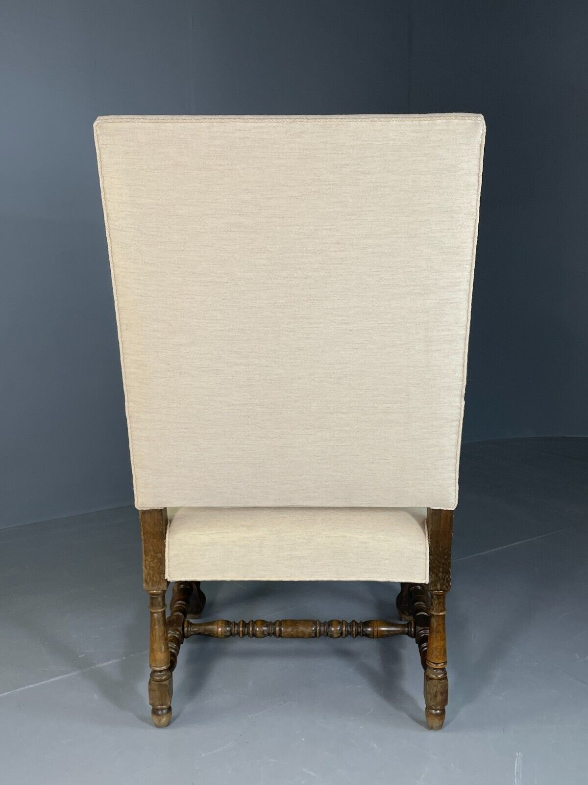 Vintage Danish Lounge Chair Cream Cotton Oak Frame Antique Style EB6917 VNOR - UKDK FURNITURE