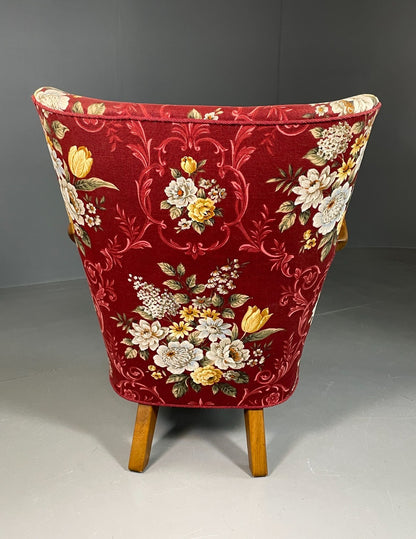 Vintage Lounge Chair Alfred Christensen Slagelse Mobelfabrik Floral VEB6781 MNOR10