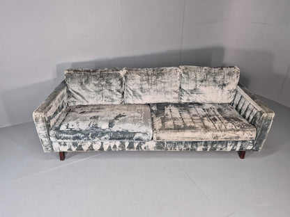 Huge 4 Seater Settee Turquoise Velvet ex Hotel Modern Design Retro EB11774 M4SS4