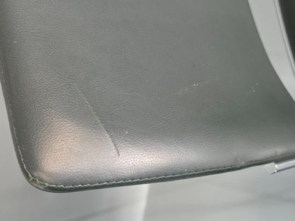 6 Leather Stacking Chairs Brunner Linos Dark Green Chrome Modern EB11735 MSTA17