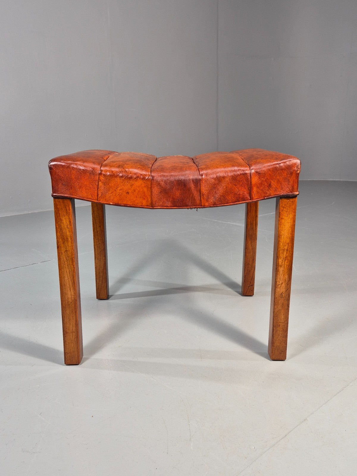 1950s Danish Leather Footstool Mid Century Kaare Klint Style  EB10995 MFOO1