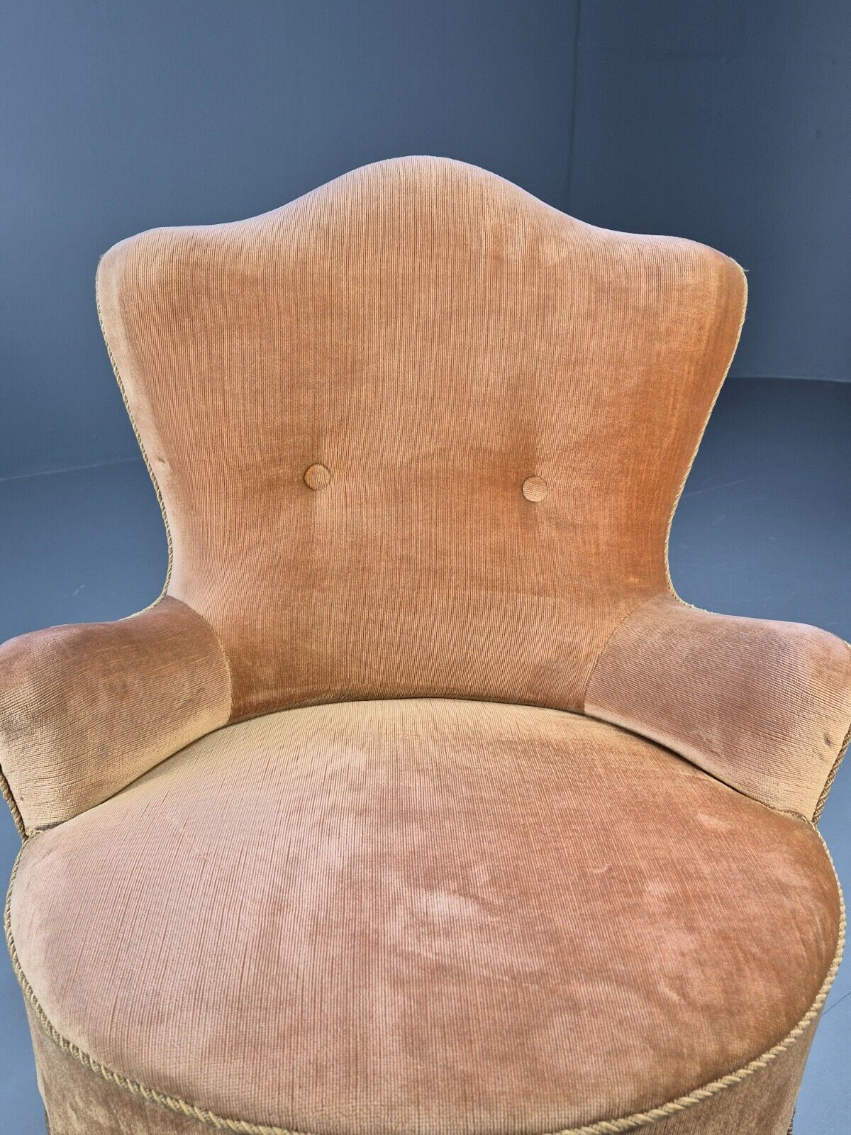 Vintage Danish Lounge Chair Gold Velour 1930s Boudoir Suite EB8978 VCLO - UKDK FURNITURE