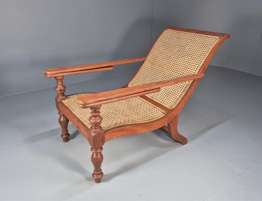 Vintage Campaign Plantation Chair Rattan Teak Retro Antique Style EB8872 VBER - UKDK FURNITURE