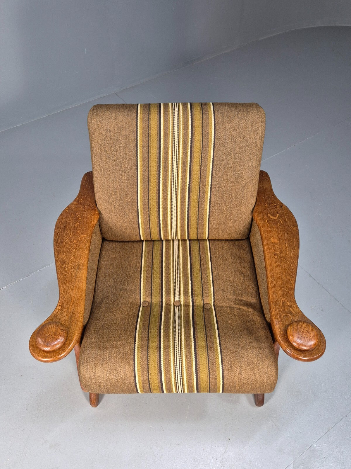 Vintage Kjaernulf Style Lounge Chair Oak and Green 1970s Retro EB9547 MNOR - UKDK FURNITURE