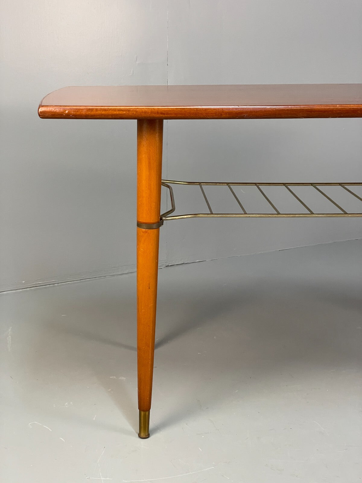 Midcentury Swedish Teak & Beech Coffee Table With Magazine Rack EB8683 MWOO - UKDK FURNITURE