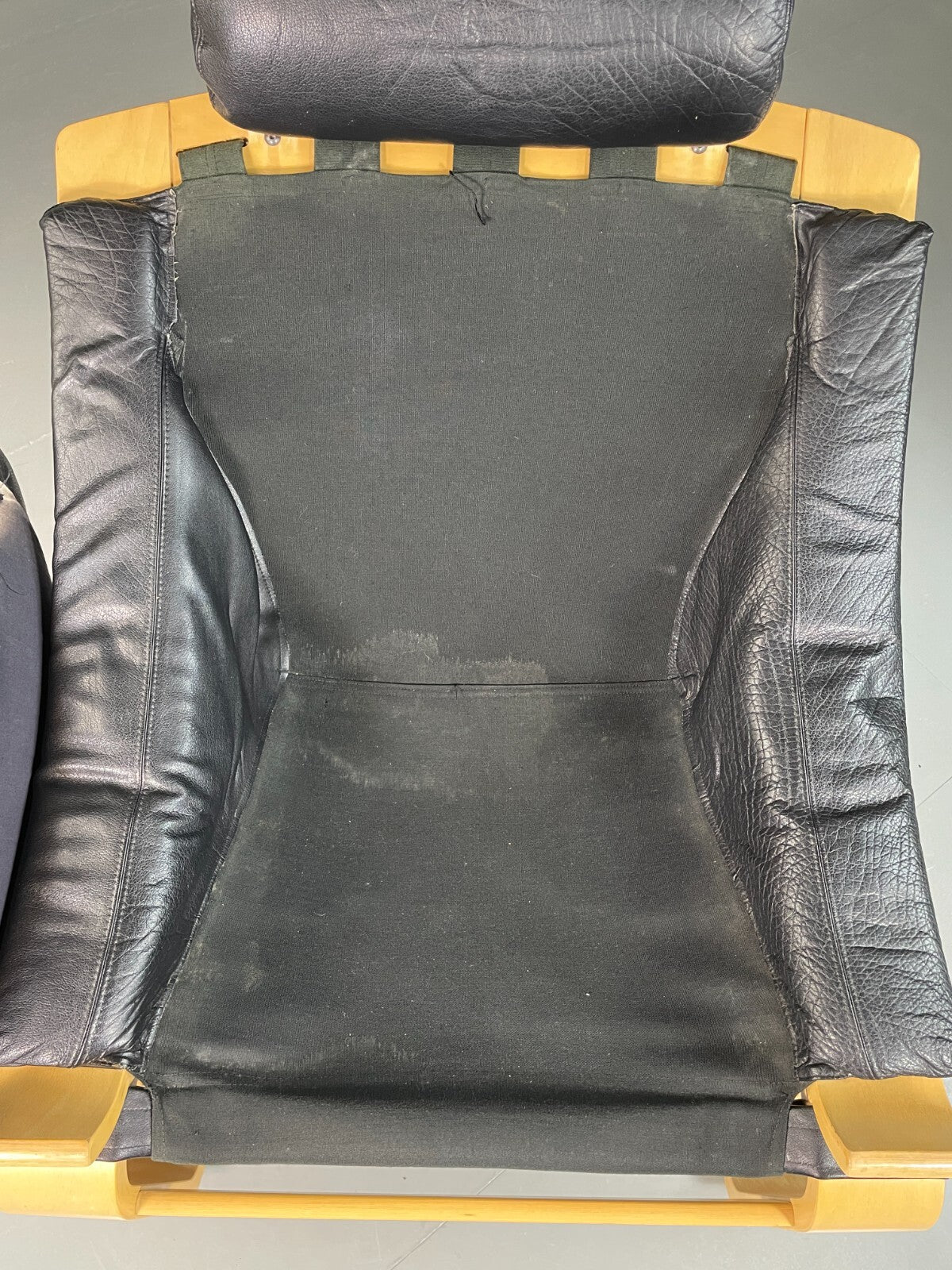 Vintage Swedish Lounge Chair Black Leather Krokken Retro MCM EB6604 MBEN11