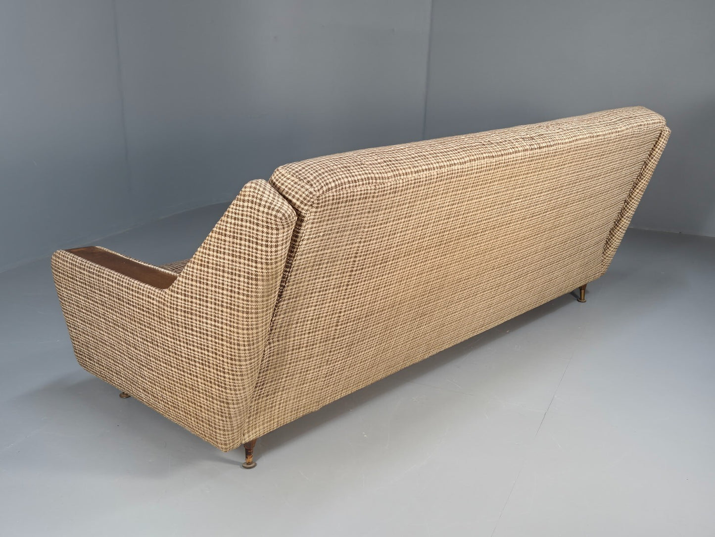 Vintage Mid Century Sofa Bed Teak Details to Arm 1960s Retro MCM EB9404 M4SS - UKDK FURNITURE