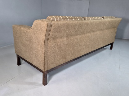 3 Seat Sofa Vintage Danish Khaki Wool Upholstery Mogensen Retro MCM EB7266 M3SS15