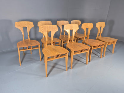 8 Modern Design Dining Chairs Blonde Oak Craftsperson Bespoke Build EB10928 MDIN1