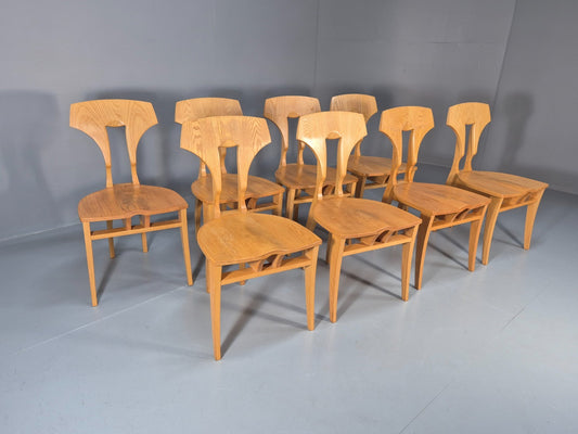 8 Modern Design Dining Chairs Blonde Oak Craftsperson Bespoke Build EB10928 MDIN1