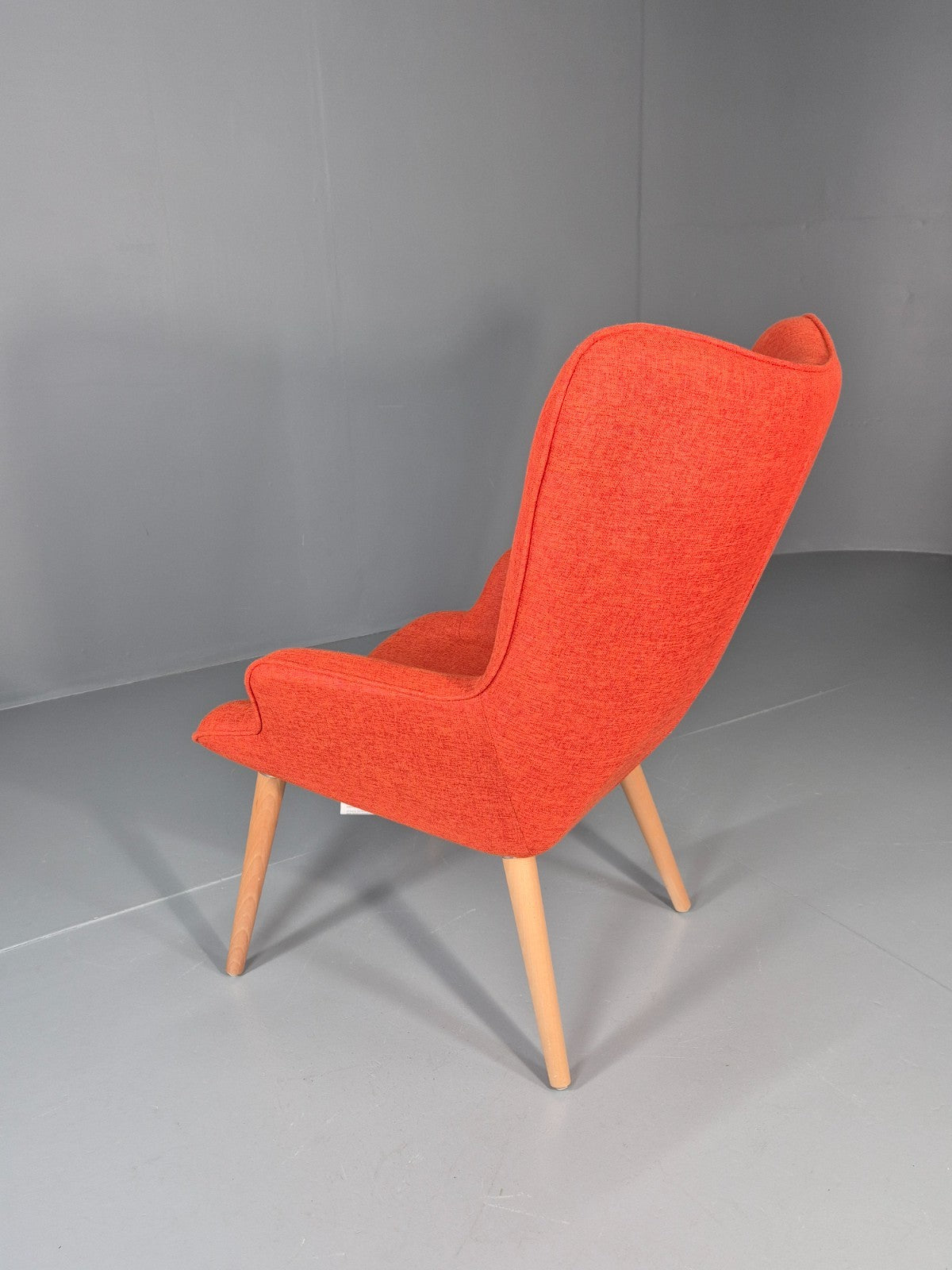 Mid Century Modern Style Lounge Chair Orange Chenille Modern EB11481 MNOR6