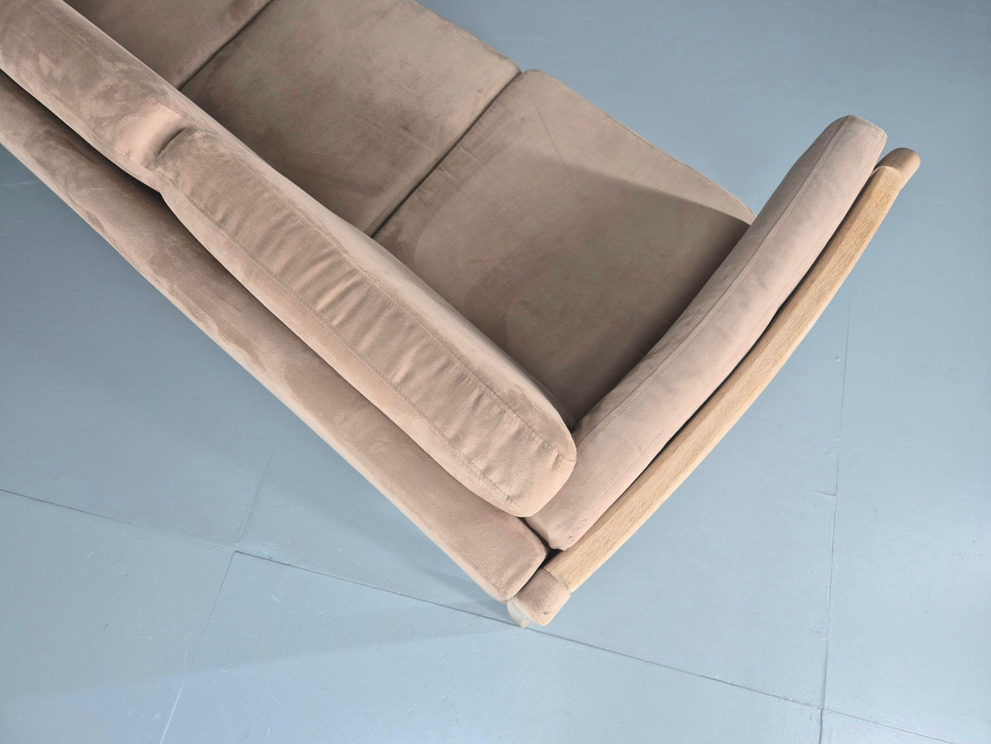 Vintage 3 Seat Sofa Danish Design Faux Suede Upholstery 1980s Retro EB10539 M3SS12