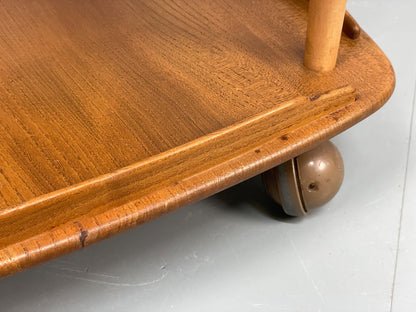 Vintage Ercol Serving Trolley Elm & Beech Mid Tone On Castors Solid EB11055 MWOO14