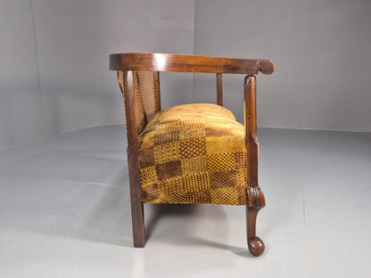 Art Deco Era Settee Two Seater Oak Frame `Bergere Back 1920s EB10692 VBER10