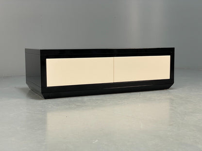 Modern Italian Gloss Black Low Double Drawer Unit EB8662 MWOO - UKDK FURNITURE