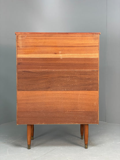 Vintage Austinsuite Chest Of Drawers Walnut Brass Handles 1960s EB10677 MWOO19