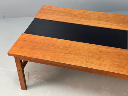 Vintage Danish Teak Coffee Table Extending Storage Black Melamine EB8710 MWOO - UKDK FURNITURE