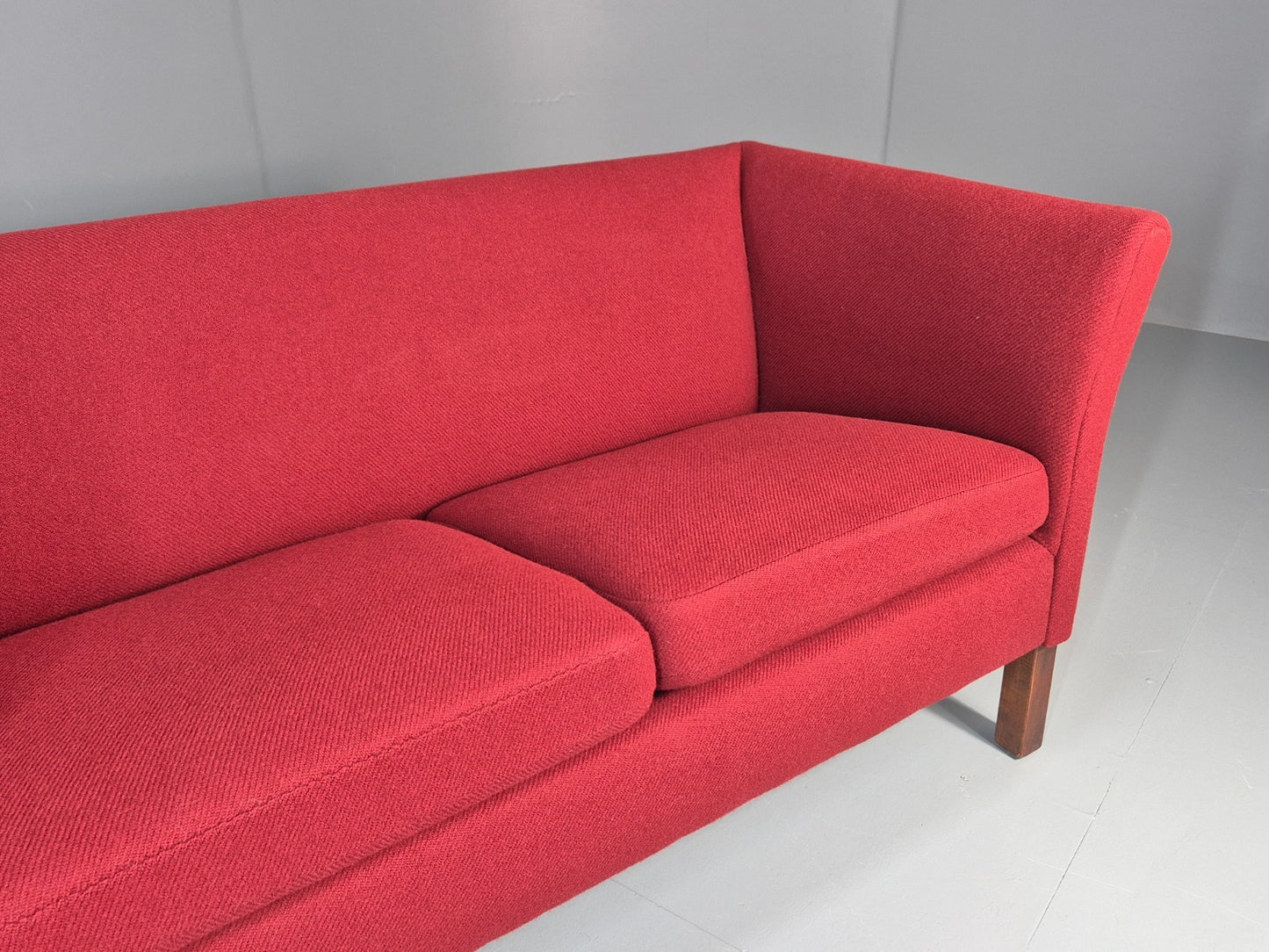 Vintage Danish Two Seater Sofa Mid Century Modern Retro Red Wool EB11363 M2SS2