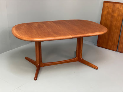 Teak Extending Dining Table Oval Vintage Danish Edvard Valentinsen EB9753 MWOO - UKDK FURNITURE