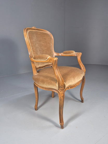 Vintage Danish Lounge Chair Gold Velour Antique French Style EB8993 VCLO - UKDK FURNITURE