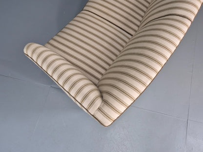 Three Seater Art Deco Curved Sofa 1930s Vintage Cream Green Wool  EB10799 V3SS17