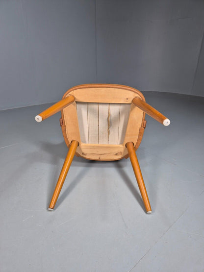 Vintage Danish Tan Vinyl And Beech Arm Chair EB7764 MNOR - UKDK FURNITURE