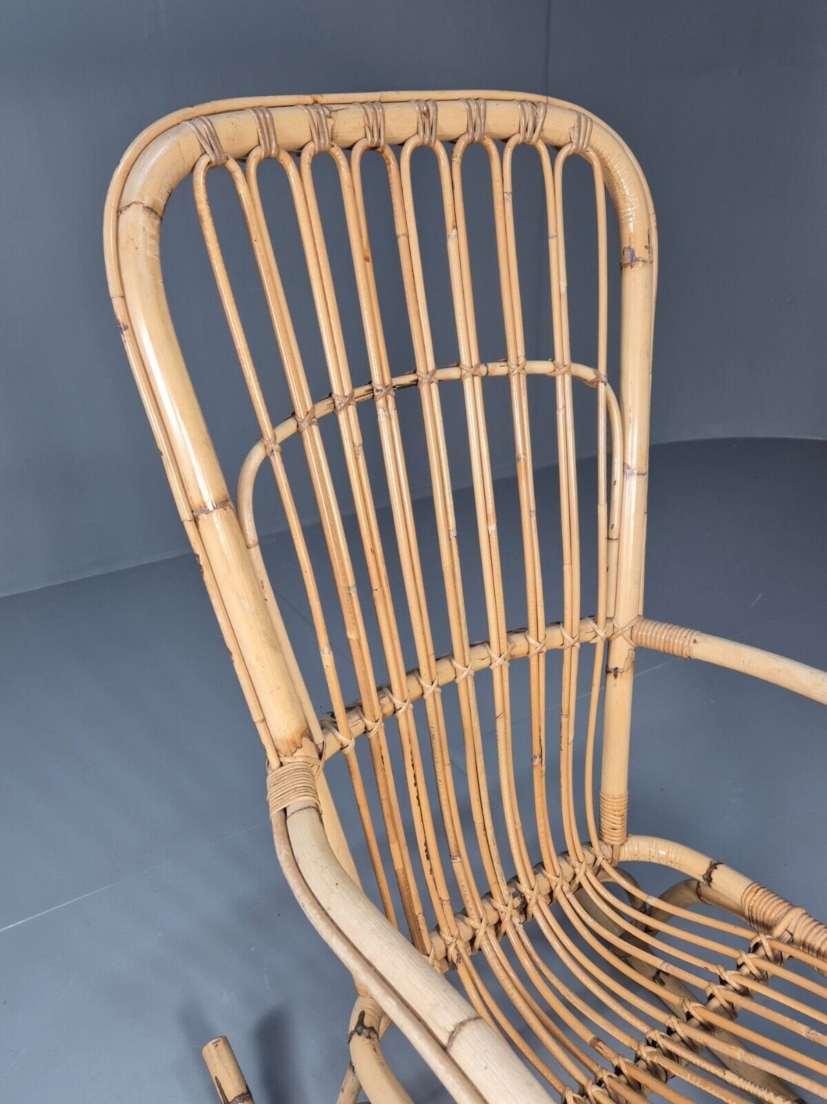 Vintage Cane Rocking Chair Retro Seating EB8875 VBER - UKDK FURNITURE