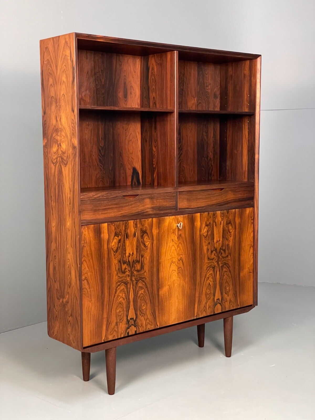 Vintage Danish Midcentury Drop Door Cocktail Cabinet Storage Unit EB8410 MWOO - UKDK FURNITURE