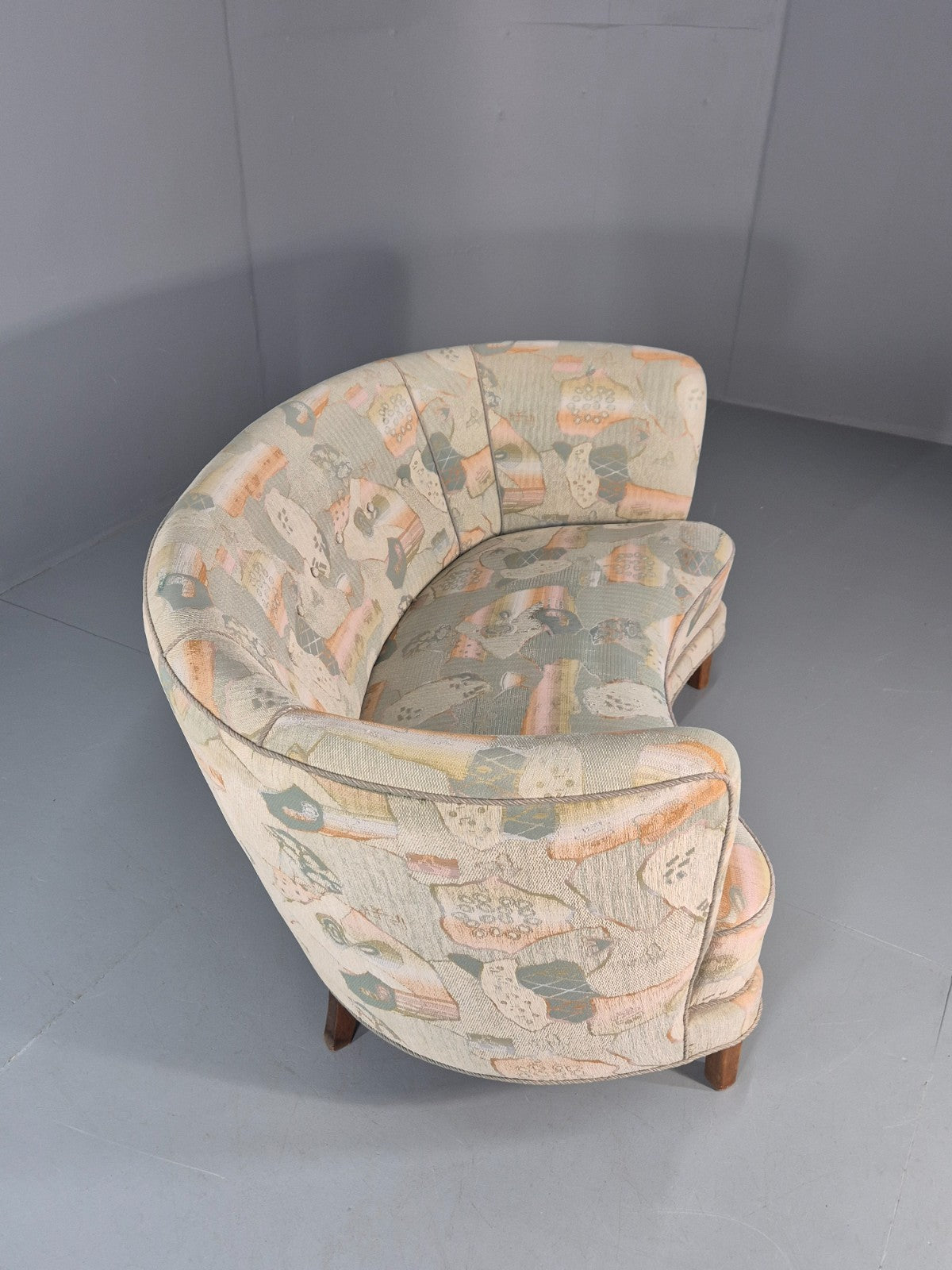 Vintage Two Seater Danish Curved Banana Sofa 1930s Art Deco Retro EB10792 M2SS12