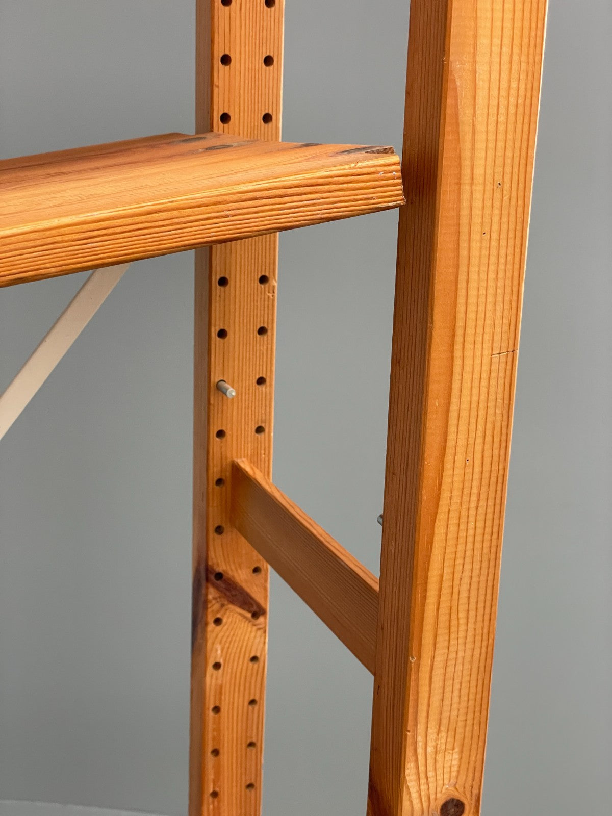 Pine Open Shelving Unit Adjustable Retro Scandi Solid EB11784 MWOO18