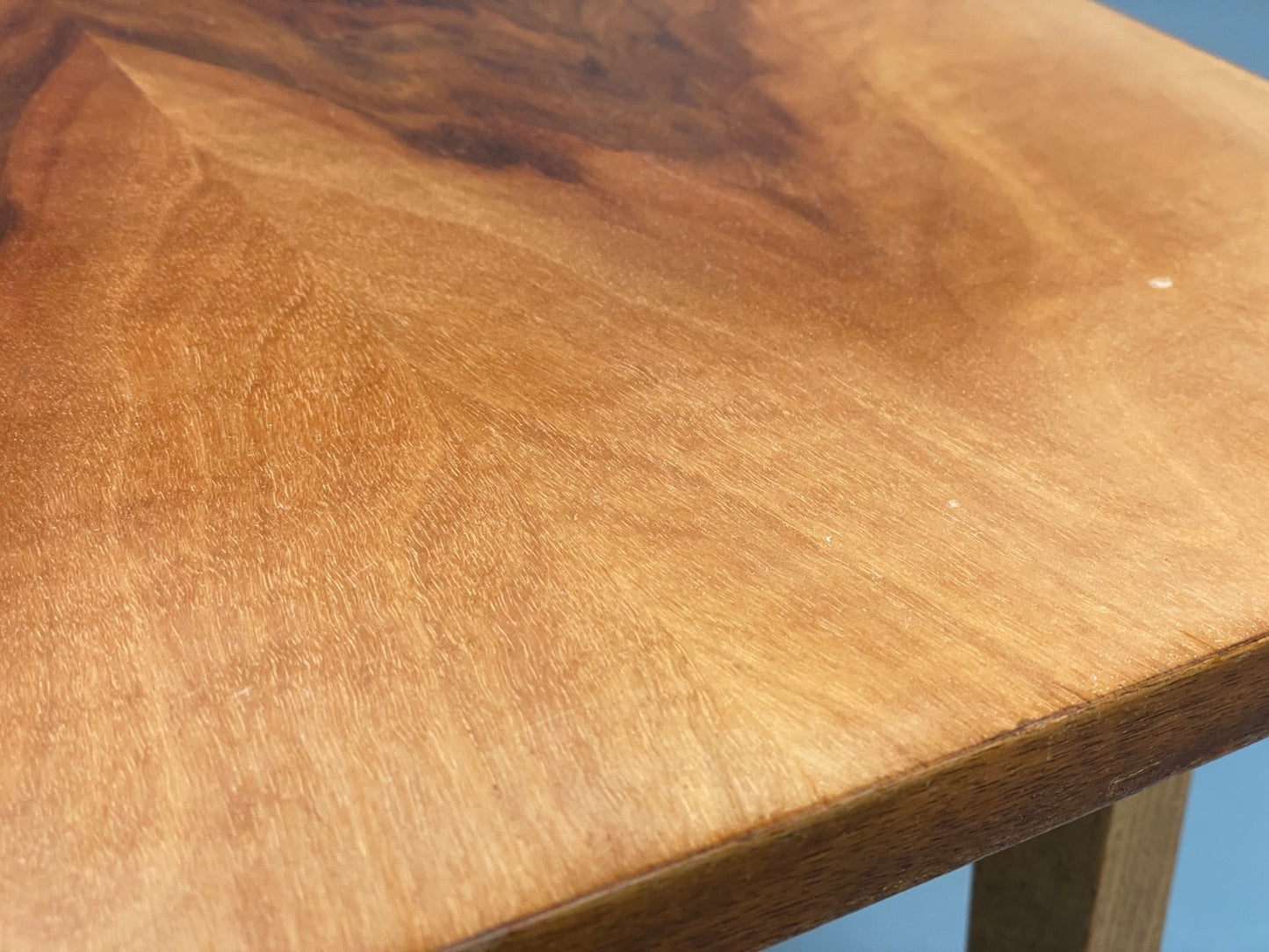 Vintage 1940s Side Table Walnut Top Folding Legs Eastern European EB11243 MWOO13