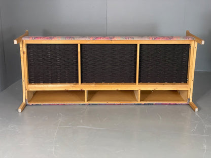 Vintage Stouby Sofa Floral Fabric Beech End 1980s Retro 3 Seat MCM EB6129 M3SS16