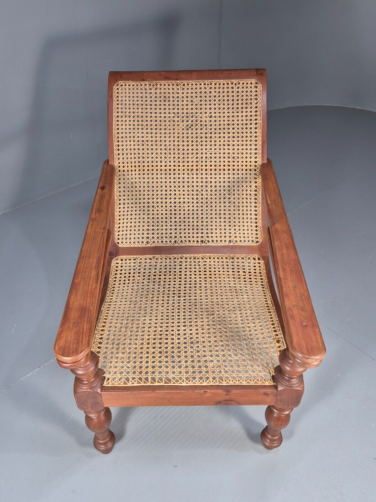 Vintage Campaign Plantation Chair Rattan Teak Retro Antique Style EB8872 VBER - UKDK FURNITURE