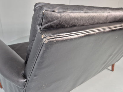 Vintage 1960s Two Seater Leather Sofa Retro Mid Century Danish EB11379 M2SS18