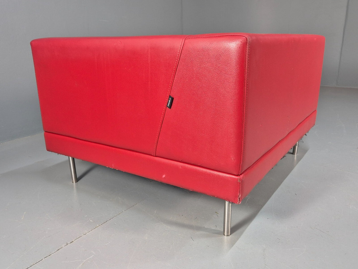Vintage Red Vinyl Modern Design Lounge Chair Modus Brand Retro Style EB9409 MNOR - UKDK FURNITURE
