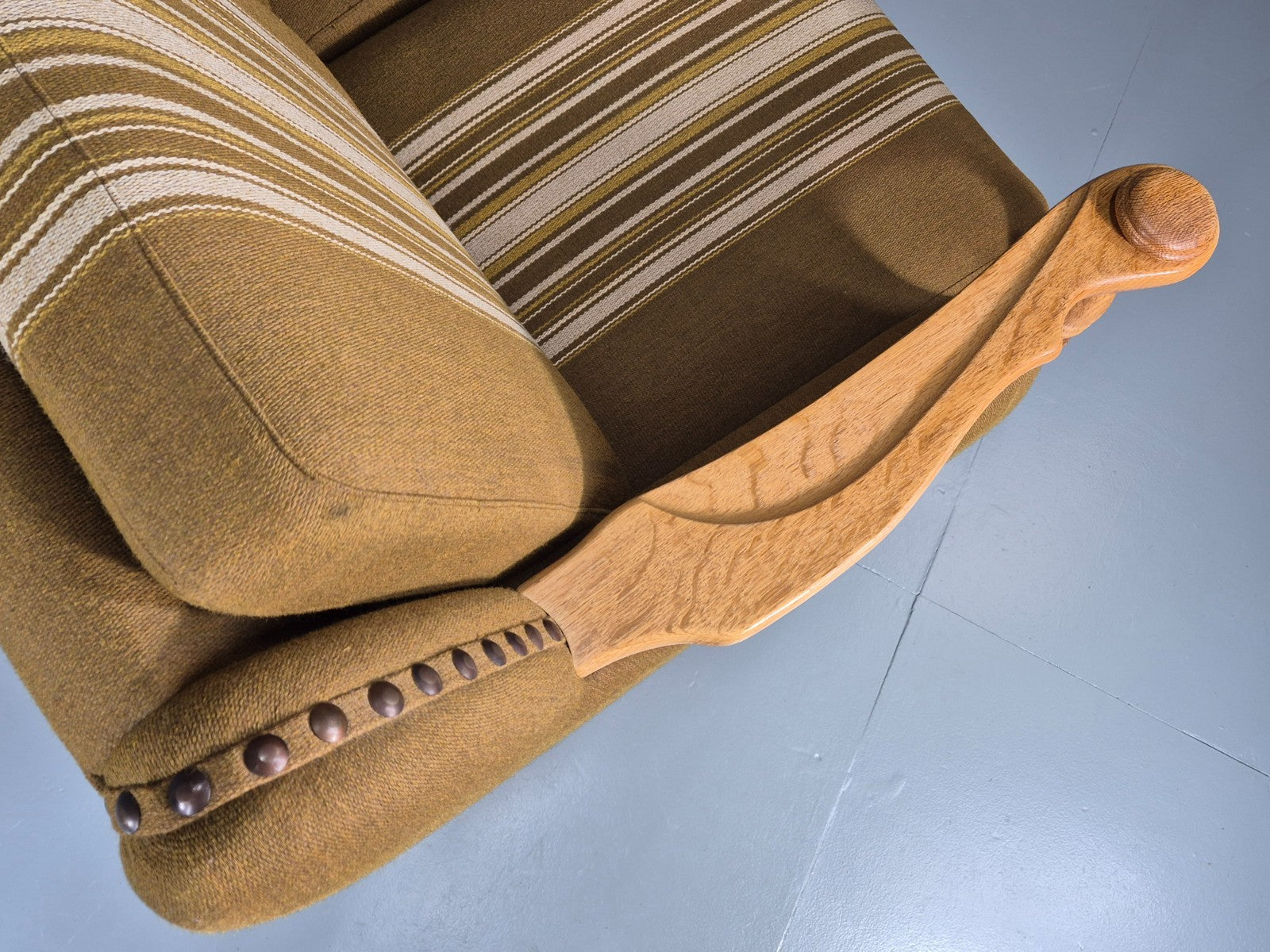 Vintage Danish Three Seater Settee Kjaernulf Style Oak Frame EB11313 M3SS16