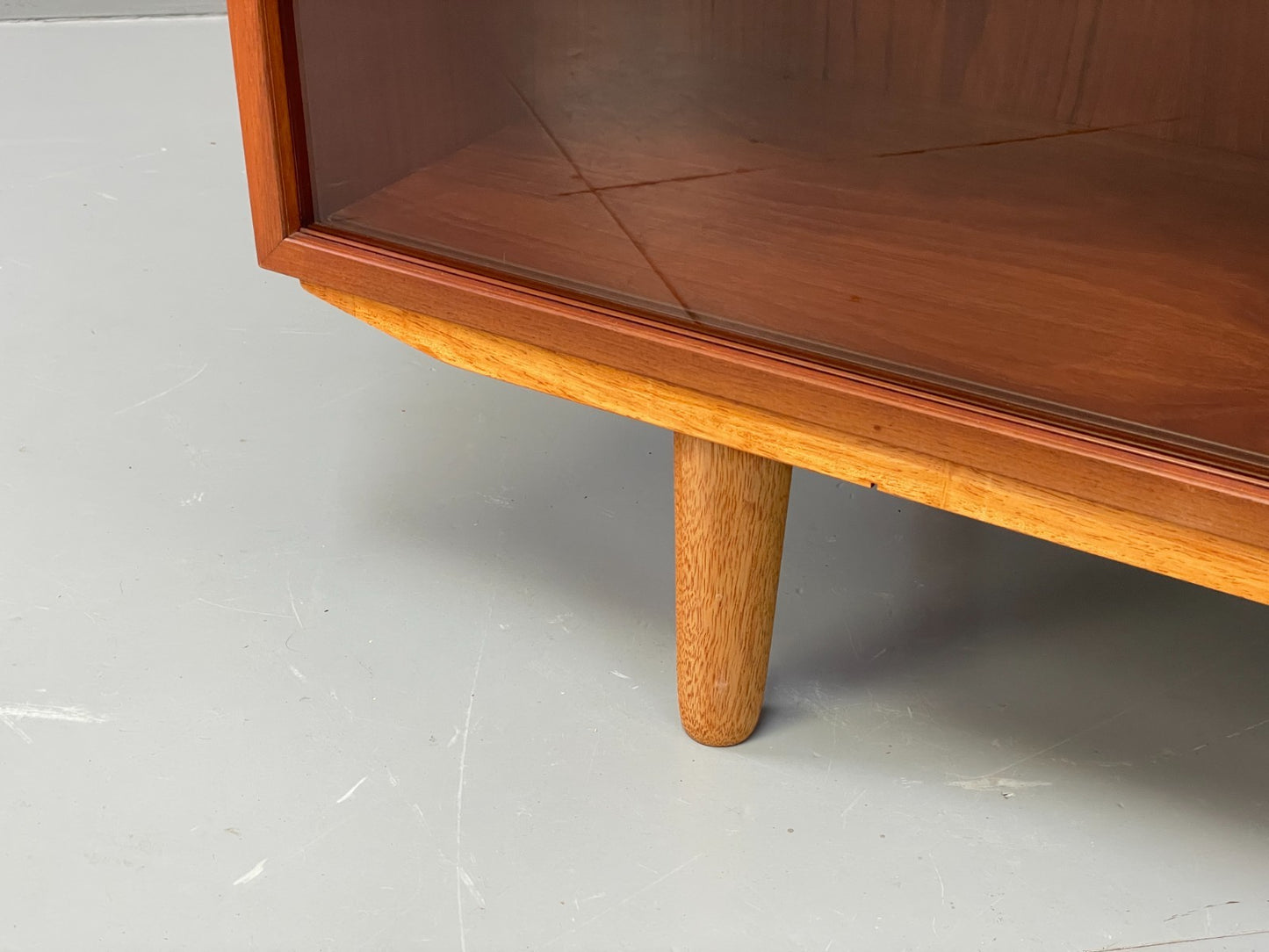 Vintage Teak Glazed Bookcase Danish 1970s Shelving Glass Retro EB11797 MWOO9