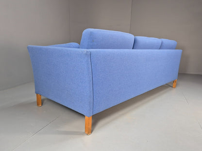 Vintage Danish 1980s Blue Wool 3 seat Sofa Mid Century Modern Retro EB9569 M3SS - UKDK FURNITURE