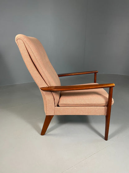 Vintage Lounge Chair Beech Frame Pink Parker Knoll Retro MCM EB6977 MNOR8