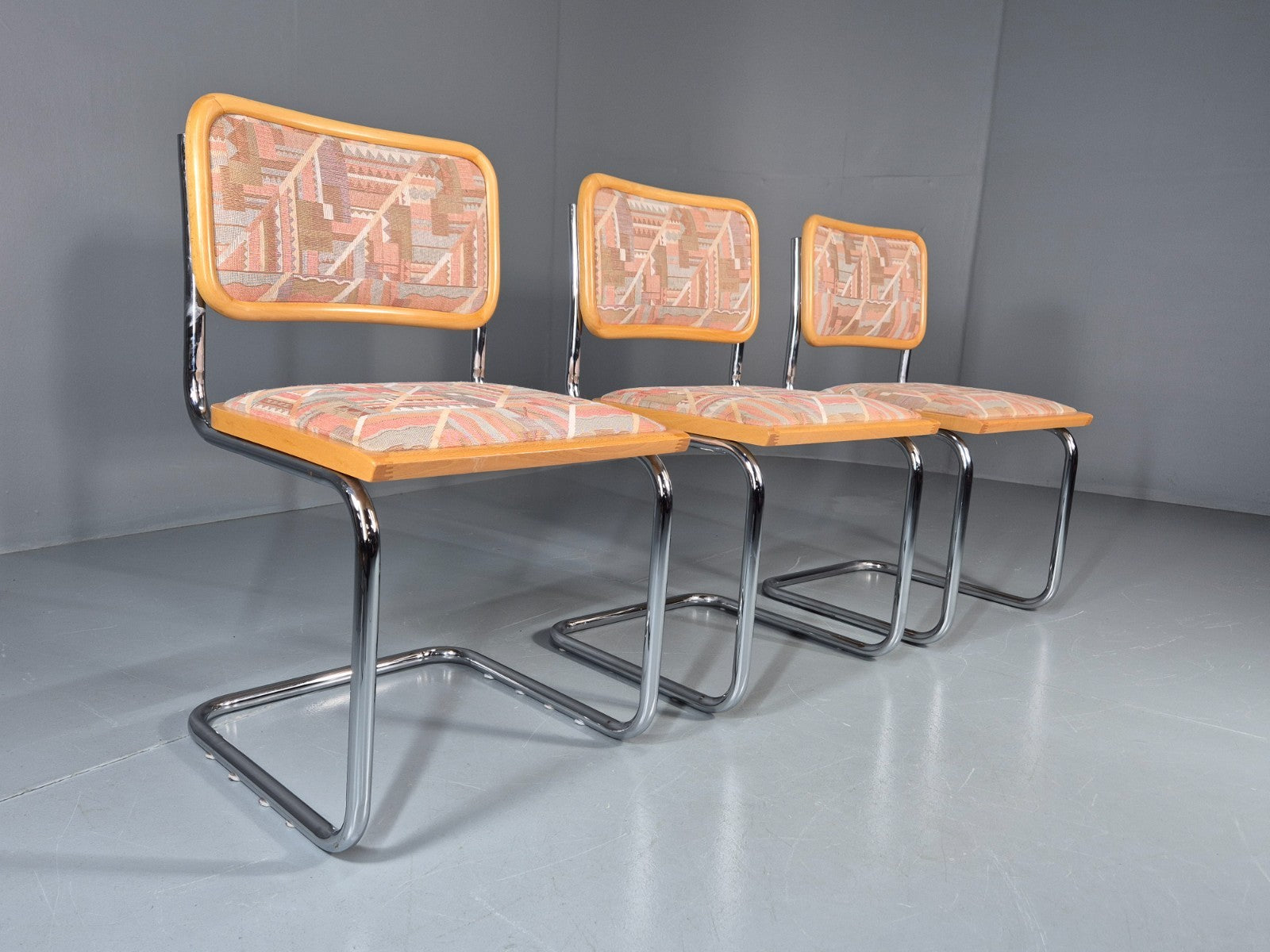 3 Cesca Dining Chairs Marcel Breuer Bauhaus Classic 1980s Retro EB11208 MDIN1