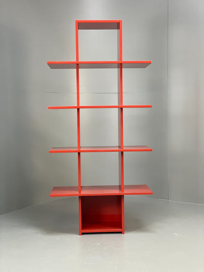 Red Bookcase Vinyl Storage - Postmodern 1980s Style Gloss Laminate EB10949 MWOO3